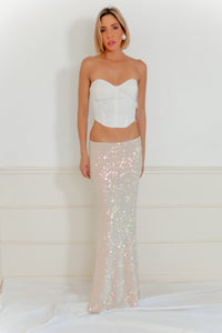 Sequin Slit Long Skirt