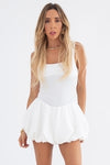 Bubble Skirt Mini Dress - White