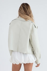 Vegan Leather Jacket - Off White