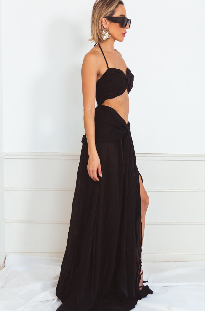 Zahana Two-Piece Skirt Set - Black