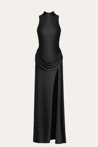 The Sculpted Drape Gown – Black - Haute & Rebellious
