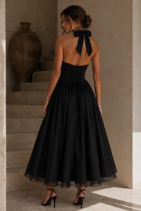 The Capri Halter Maxi Dress – black
