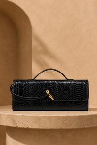 Aurelia Croc-Embossed Long Clutch Bag