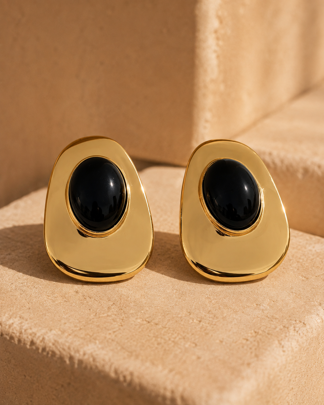 Onyx Halo Statement Earrings