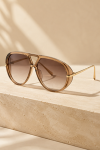 Riviera Oversized Aviator Sunglasses - Amber