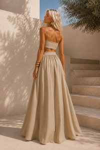 Solara Two-Piece Maxi Skirt Set - Sand