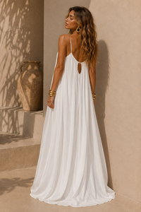 Solara Plunge Pleated Maxi Dress
