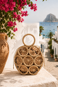 The Ibiza Circle Bamboo Mini Bag – Natural