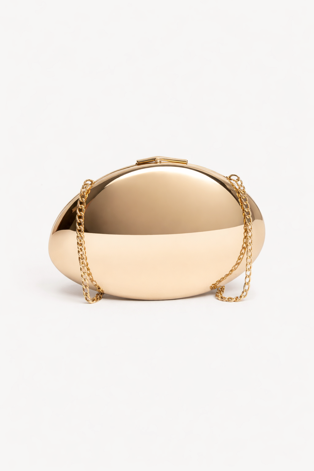 Metallic Oval Clutch in Gold - Haute & Rebellious