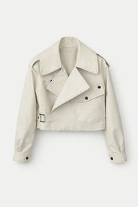 Vegan Leather Jacket - Off White - Haute & Rebellious