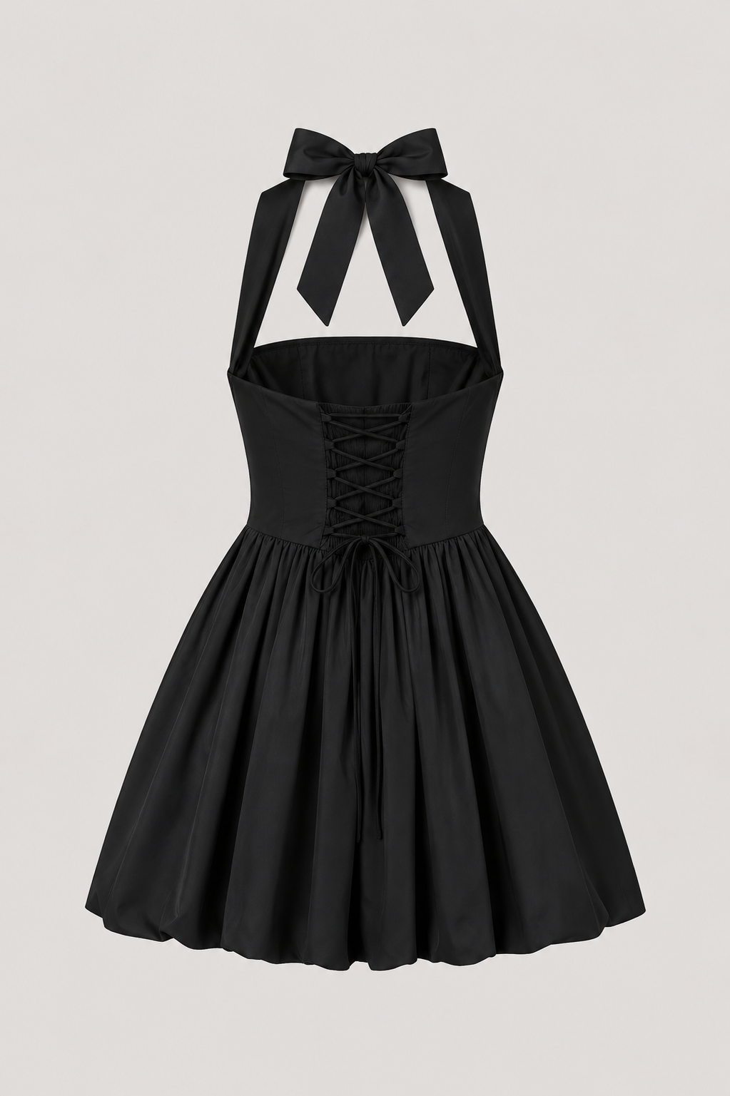 The Positano Bow-Back Mini Dress – Black