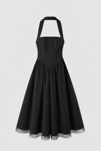 The Capri Halter Maxi Dress – black