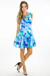 WATERCOLOR PRINT DRESS - Blue - Haute & Rebellious