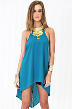 Layla High-Low Dressy Tank Top - Turquoise - Haute & Rebellious
