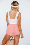 Chiffon Shorts with Ruffles - Blush