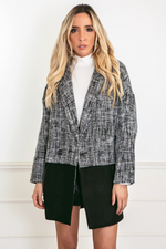 Woven Coat with Contrast