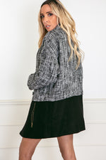 Woven Coat with Contrast
