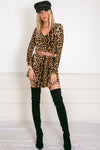 Long Sleeve Leopard Mini Dress