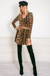 Long Sleeve Leopard Mini Dress
