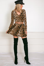 Long Sleeve Leopard Mini Dress