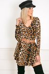 Long Sleeve Leopard Mini Dress