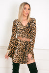 Long Sleeve Leopard Mini Dress