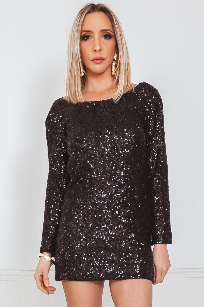 Sequin Bodycon Dress - Black Haute & Rebellious Sequin Bodycon Dress - Black Haute & Rebellious