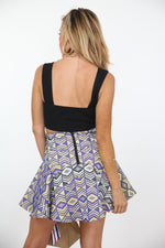 Pattern Flair Mini Skirt - Blue