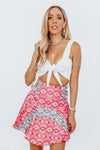 Pattern Flair Mini Skirt - Pink