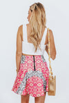 Pattern Flair Mini Skirt - Pink