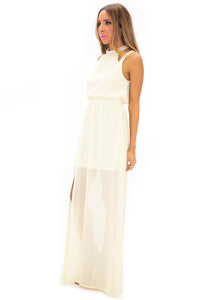 BECKA EMBELLISHED NECK MAXI - Pale Yellow - Haute & Rebellious