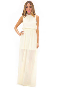 BECKA EMBELLISHED NECK MAXI - Pale Yellow - Haute & Rebellious