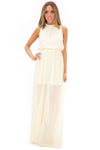 BECKA EMBELLISHED NECK MAXI - Pale Yellow - Haute & Rebellious