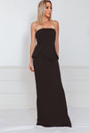 Peplum Sleeveless Maxi Dress - Black