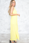 Pleated Slit Flowy Maxi Dress - Haute & Rebellious