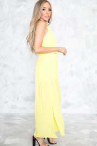 Pleated Slit Flowy Maxi Dress - Haute & Rebellious