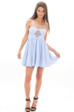 CLAIRE CHAMBRAY CUTOUT DRESS - Haute & Rebellious
