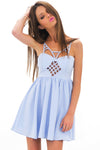 CLAIRE CHAMBRAY CUTOUT DRESS - Haute & Rebellious