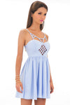 CLAIRE CHAMBRAY CUTOUT DRESS - Haute & Rebellious