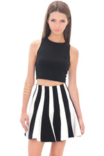 HELIX STRIPED FLARE SKIRT - Haute & Rebellious