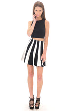HELIX STRIPED FLARE SKIRT - Haute & Rebellious
