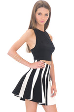 HELIX STRIPED FLARE SKIRT - Haute & Rebellious