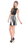 HELIX STRIPED FLARE SKIRT - Haute & Rebellious
