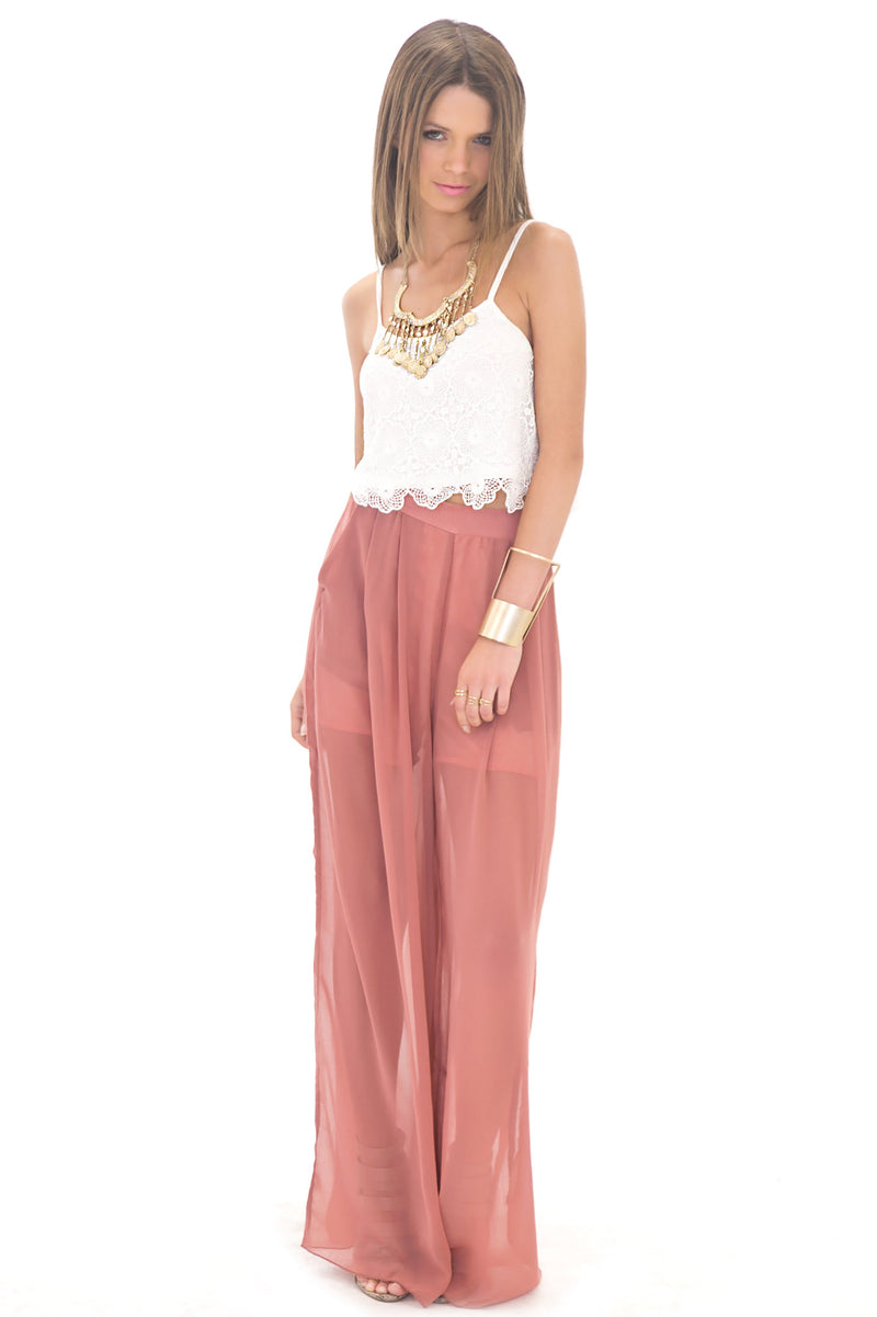 STELLA LACE DETAIL CROP TOP - WHITE - Haute & Rebellious