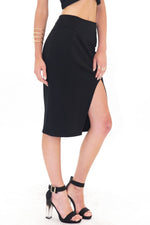 Raquel Slit Pencil Skirt - Black