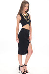 RAQUEL SLIT PENCIL SKIRT - BLACK - Haute & Rebellious