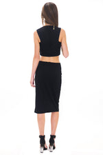 RAQUEL SLIT PENCIL SKIRT - BLACK - Haute & Rebellious