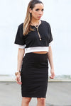 CAIN BANDAGE PENCIL SKIRT - BLACK - Haute & Rebellious