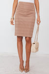 Bandage Pencil Skirt - Taupe