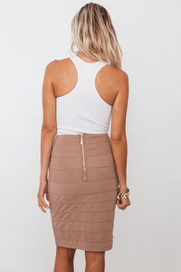 Bandage Pencil Skirt - Taupe